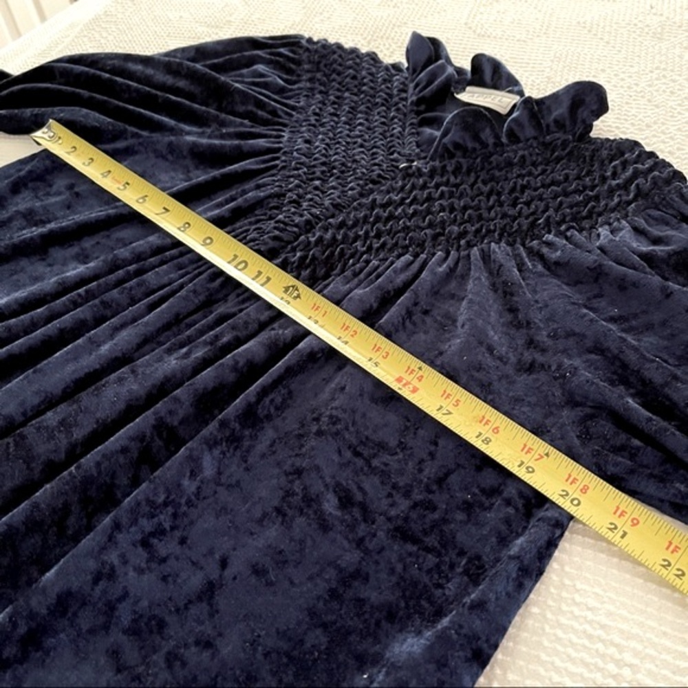 Plush Robe 1980s Zip front crushed Velour Royal Blue Maxi Housedress - Picture 6 of 16